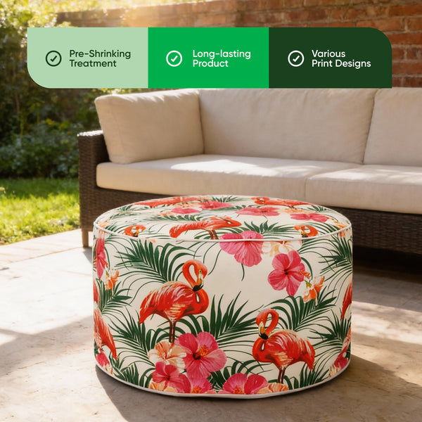 Outdoor Pouf Ottoman - Flamingo Inflatable Footstool