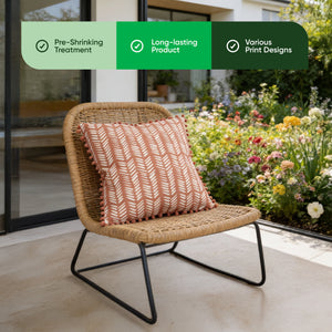 Pair of Outdoor Scatter Cushions – Terracotta Fern Design