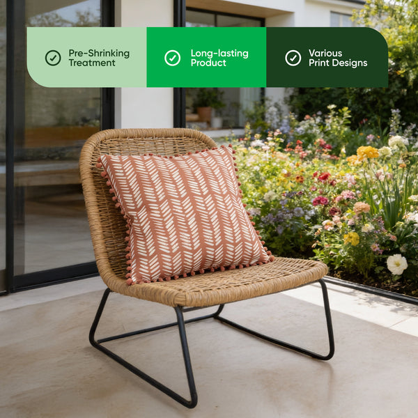Pair of Outdoor Scatter Cushions – Terracotta Fern Design