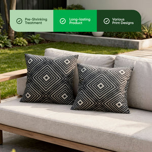 Pair of Outdoor Scatter Cushions – Aztec Diamond Design