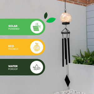 Solar Wind Chime – Crackle Ball LED Hanging Light