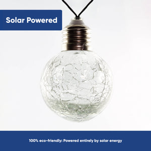 10-Piece Solar Crackle Ball String Lights – Outdoor LED Garden Lights