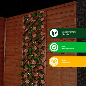 Solar Garden Trellis – Pink Flower Trellis with LED Lights
