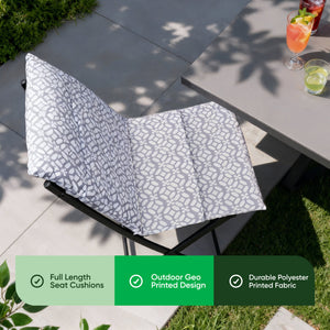 Pair of Outdoor Seat Cushion – Geo Full Length Chair Pad
