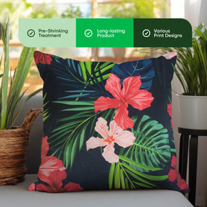 Pair of Outdoor Scatter Cushions – Tropical Leaf Design