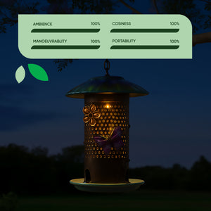 Solar Bird Feeder – Hanging Feeder with LED Light