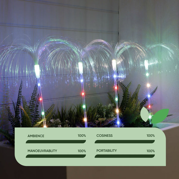Pack of 4 Solar Jellyfish Stake Lights – Colour Changing LED Garden Lights