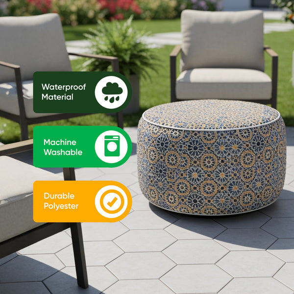 Outdoor Pouf Ottoman – Casablanca Inflatable Footstool