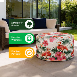 Outdoor Pouf Ottoman - Flamingo Inflatable Footstool