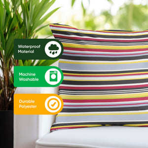 Pair of Outdoor Scatter Cushions – Striped Design