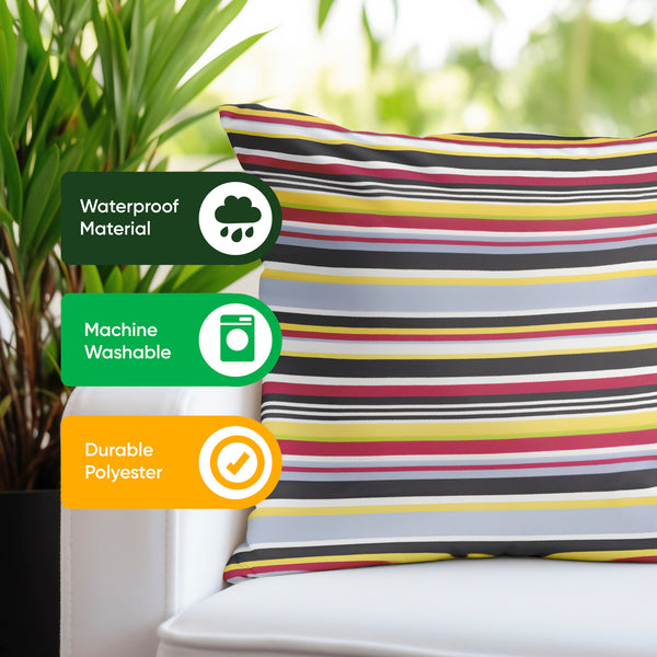 Pair of Outdoor Scatter Cushions – Striped Design
