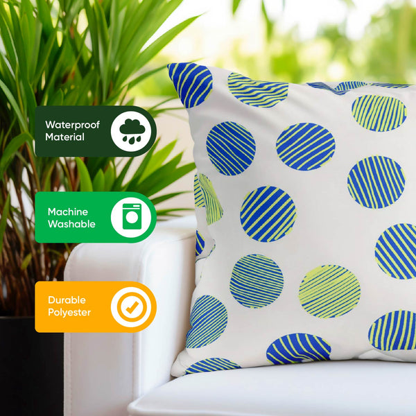 Pair of Outdoor Scatter Cushions – Polka Dot Design