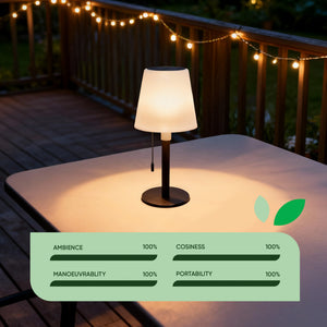 Solar Table Lamp with USB Charging – Warm White LED Garden Light