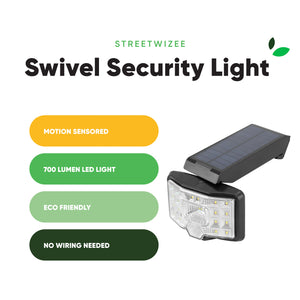 Solar Security Light – Swivel Motion Sensor LED Floodlight
