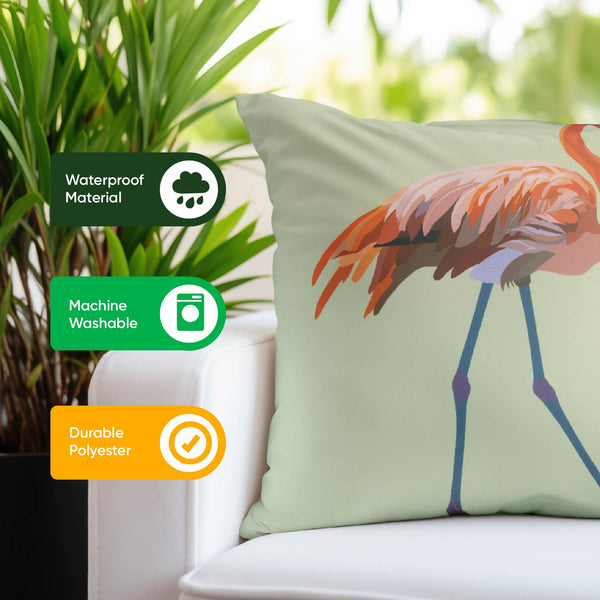Pair of Outdoor Scatter Cushions – Solo Flamingo Design
