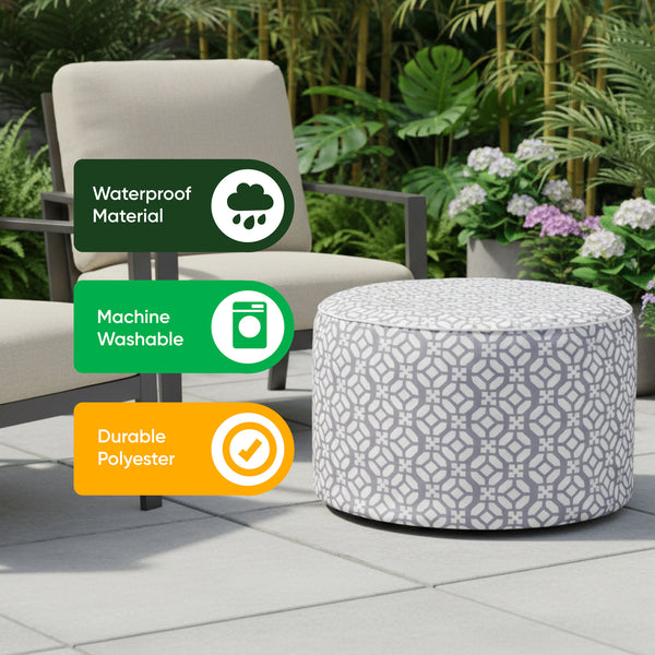 Outdoor Pouf Ottoman – Geo Inflatable Footstool
