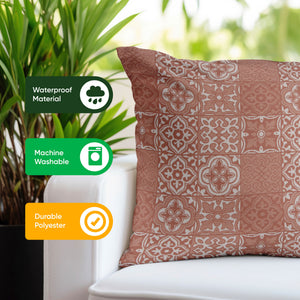 Pair of Outdoor Scatter Cushions – Jacquard Pink Design