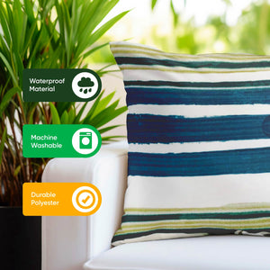 Pair of Outdoor Scatter Cushions – Painted Stripe Design