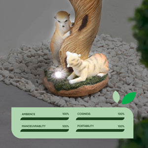 Solar Bird Bath – Meerkat Garden Ornament with LED Light