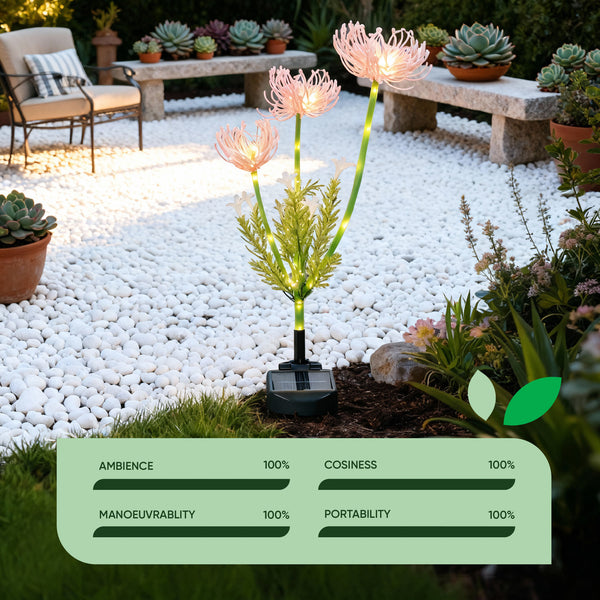 Spider Lily Solar Stake Lights – 30 Warm White LED Garden Light
