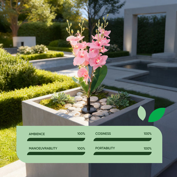 Solar Orchid Stake Light – 30 Warm White LED Garden Light