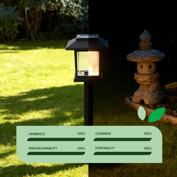 Pack of 6 Illuminated Solar Path Stake Lights – Warm White LED Garden Lights