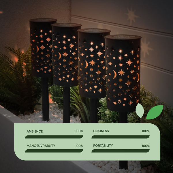Pack of 4 Solar Stake Lights – Night Sky Lantern LED Lights