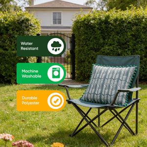 Pair of Outdoor Scatter Cushions – Teal Fern Design