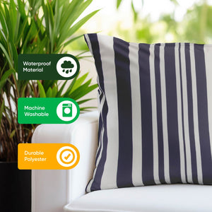 Pair of Outdoor Scatter Cushions – Blue Stripe Design