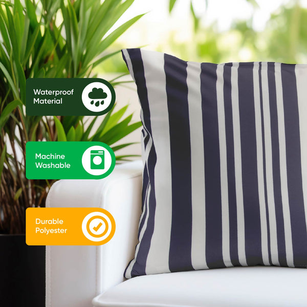 Pair of Outdoor Scatter Cushions – Blue Stripe Design
