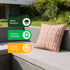 Pair of Outdoor Scatter Cushions – Terracotta Fern Design