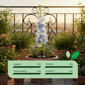 Blue Delphinium Solar Stake Light – 20 Warm White LED Garden Light