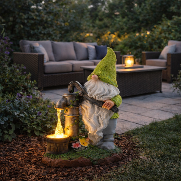 Solar Garden Ornament – Gonk Statue with LED Light
