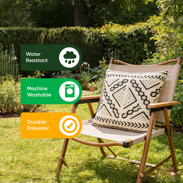 Pair of Outdoor Scatter Cushions – Aztec Tribal Design