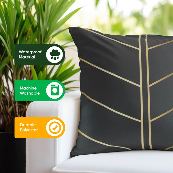 Pair of Outdoor Scatter Cushions – Gold Palm Design