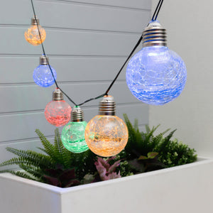 10-Piece Solar Crackle Ball String Lights – Outdoor LED Garden Lights