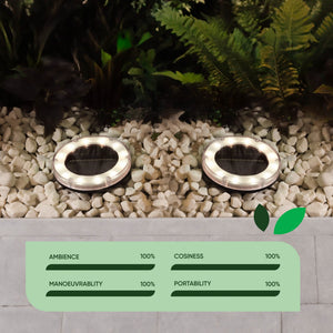 Pack of 2 Solar Deck Lights – Bright White LED Outdoor Step & Pathway Lights