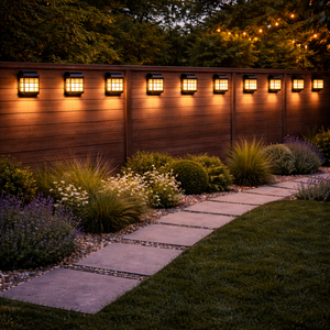 Pack of 2 Solar Fence Lights – Lantern Style LED Wall Lights
