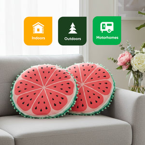 Pair of Outdoor Scatter Cushions – Watermelon Design