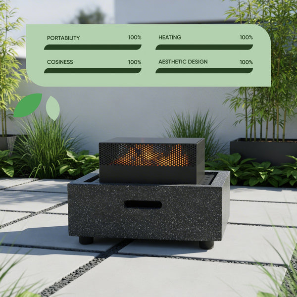 MGO Square Firepit BBQ – 2-in-1 Outdoor Fire Bowl with Grill