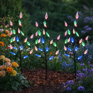 Pack of 3 Multi-Coloured LED Solar Tree Lights – Outdoor Garden Stake Lights