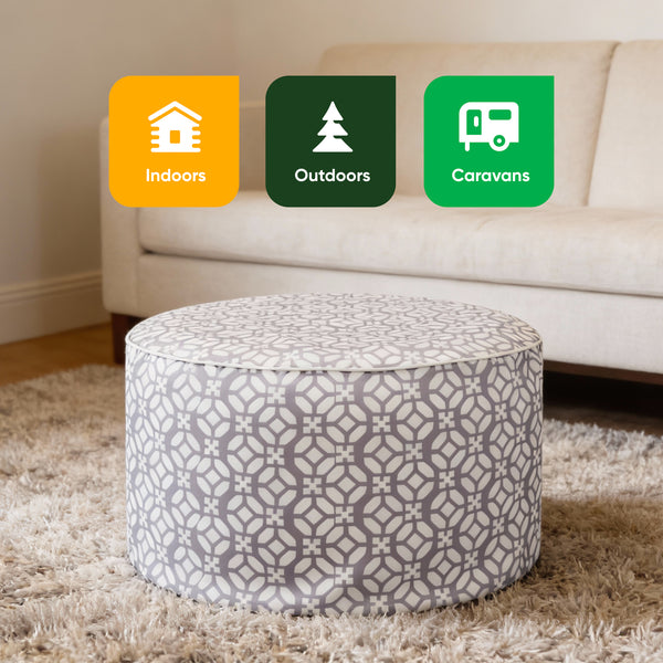 Outdoor Pouf Ottoman – Geo Inflatable Footstool