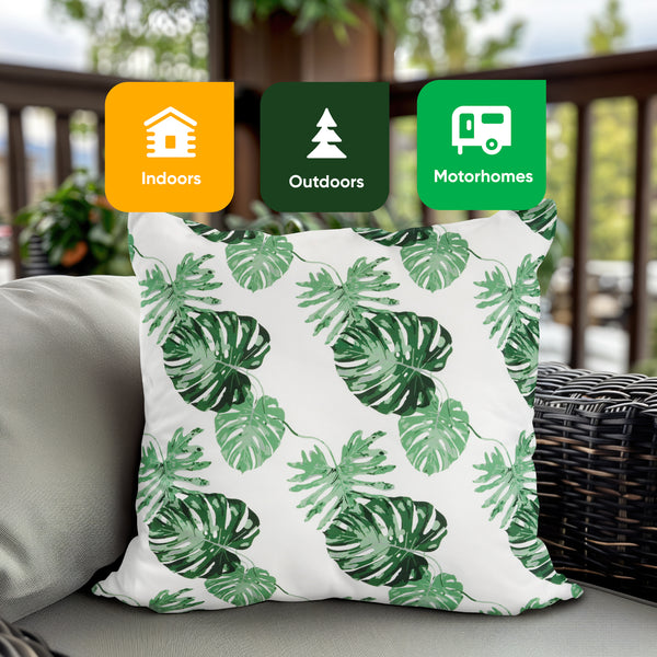 Pair of Outdoor Scatter Cushions – Bali Leaf Design
