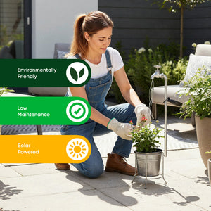 Solar Watering Tap with Cascade Lights – Warm White LED Garden Feature Light