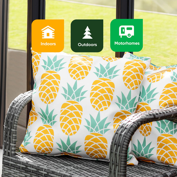 Pair of Outdoor Scatter Cushions – Light-Up Pineapple Design