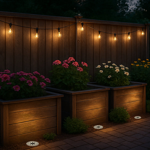 Pack of 4 Solar Deck Lights – White LED Outdoor Lights