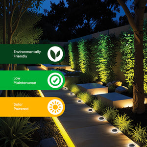 Pack of 2 Solar Deck Lights – Bright White LED Outdoor Step & Pathway Lights