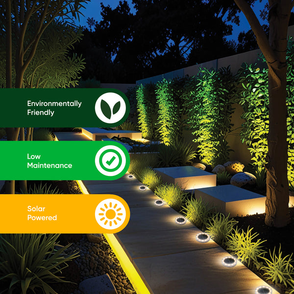 Pack of 2 Solar Deck Lights – Bright White LED Outdoor Step & Pathway Lights
