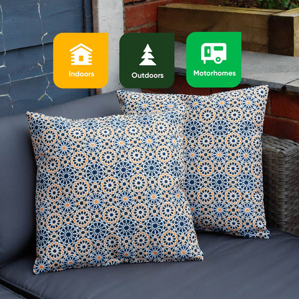 Pair of Outdoor Scatter Cushions – Casablanca Design