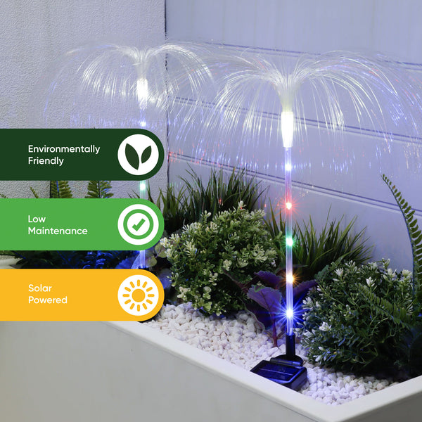 Pack of 4 Solar Jellyfish Stake Lights – Colour Changing LED Garden Lights